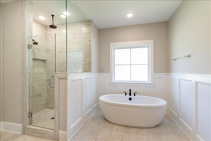 Primary Bathroom Tub and Shower