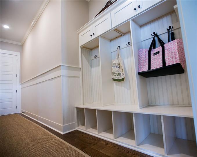 Locker Built In - with Cabinets Above